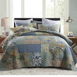 Secgo King Size Comforter Set- 100% Cotton Quilt King Size Set, Green, Sage beds